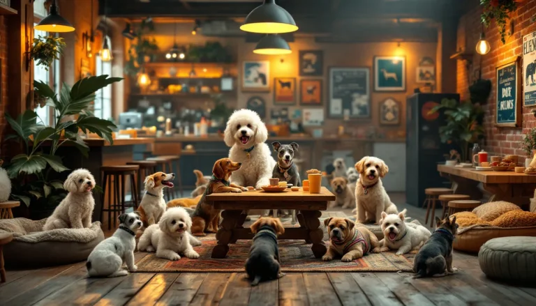 Un bar canin accueillant à Lyon, où des chiens et leurs propriétaires se retrouvent dans une ambiance conviviale.