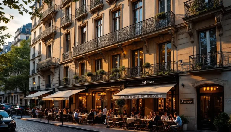 Silhouettes élégantes se profilant sous un ciel crépusculaire à Paris.