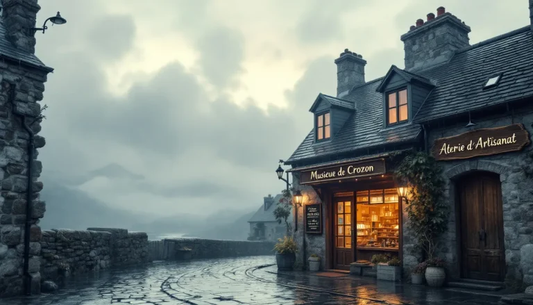 Un jour pluvieux à Crozon, illustrant un paysage paisible sous la pluie.