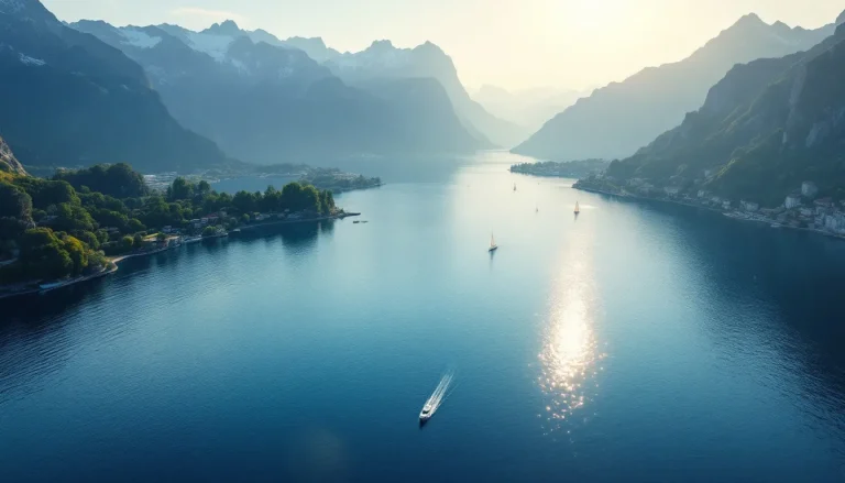 Lacs italiens aux eaux scintillantes entourés de paysages pittoresques.