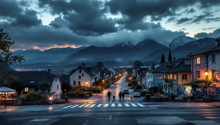 Vue panoramique du lac Léman entouré de montagnes avec une atmosphère sereine à Thonon-les-Bains.