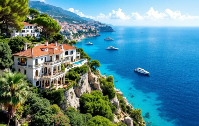 Villas élégantes avec vue sur la mer à Antibes.