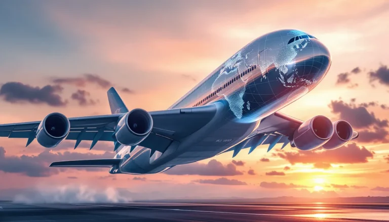 Un avion survole un globe terrestre, illustrant l'idée de voyages aériens autour du monde.